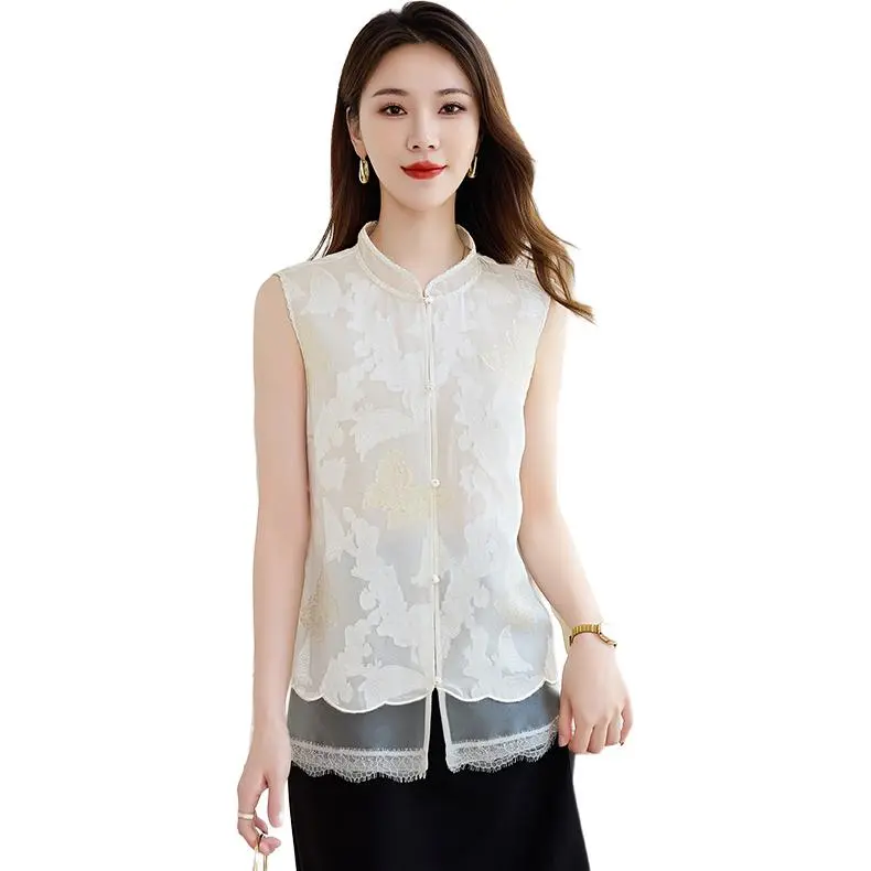 Yi Mengyuan Silk Tank Top Women's White-1