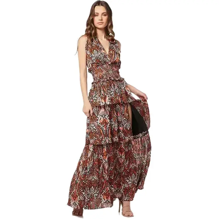 ELLIATTCOLLECTIVE Bohemian Style Vacation Long Skirt Women's Multicolor-0