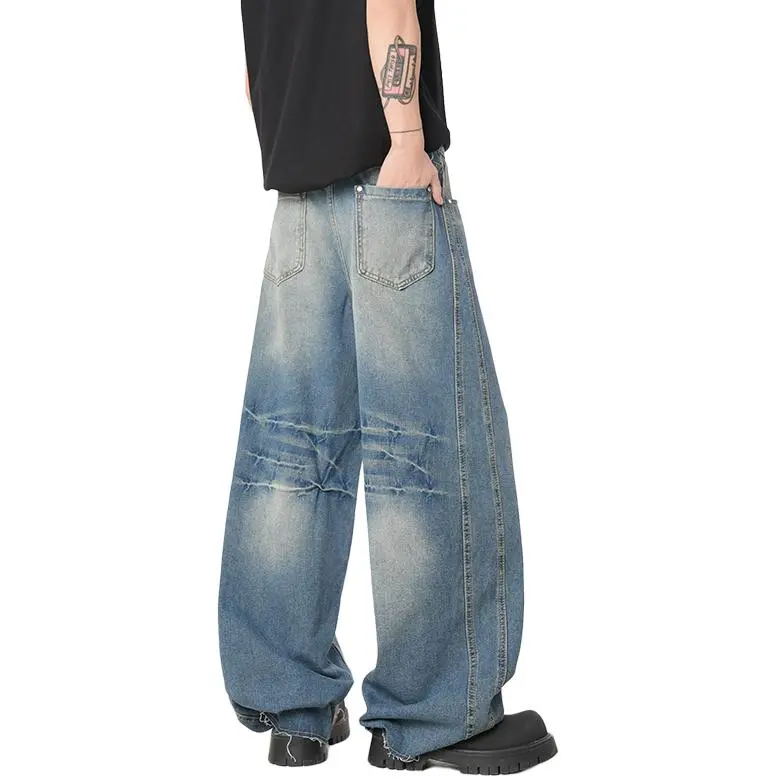 LISENPOK Jeans Unisex Vintage Blue-1