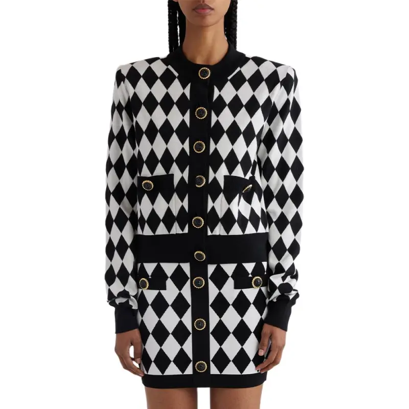 BALMAIN Diamond Shaped Buttoned Cardigan-2