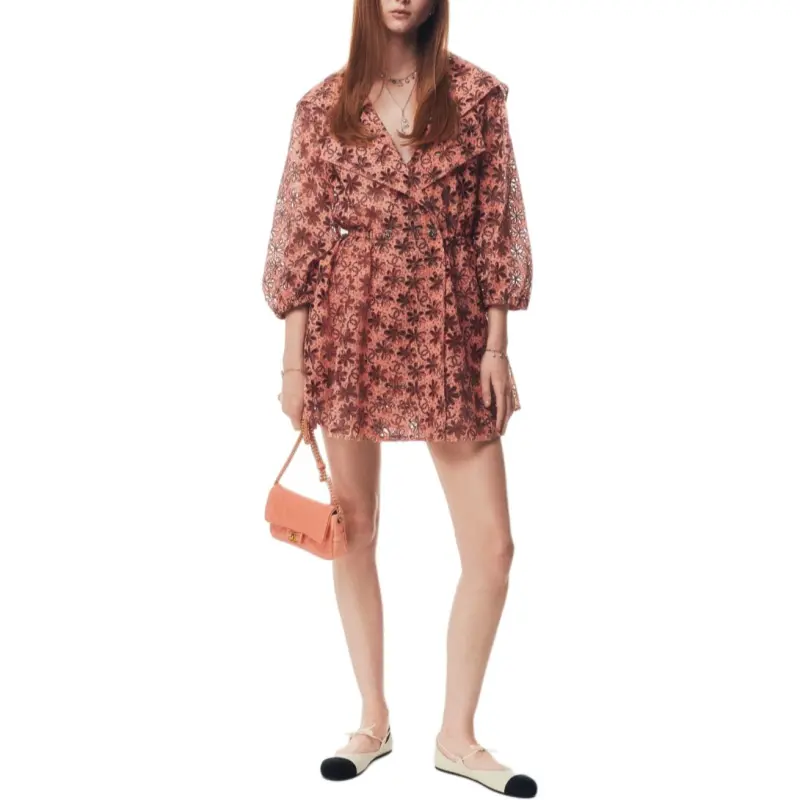 CHANEL Long-Sleeved Dresses Women's Pale Orange-1