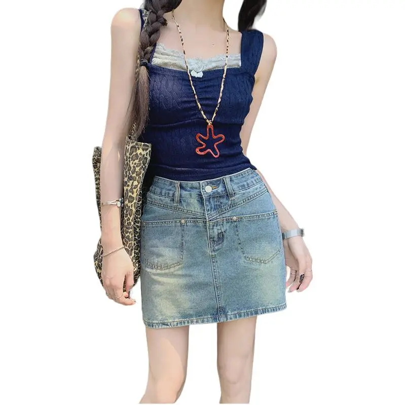 Kazakhstan Denim Short Skirts Women's-9