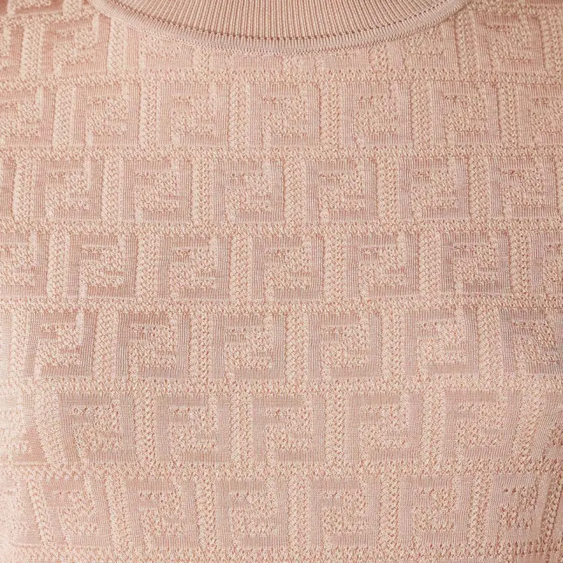 FENDI SS25 Short Sleeved Dress Women's Pink-2