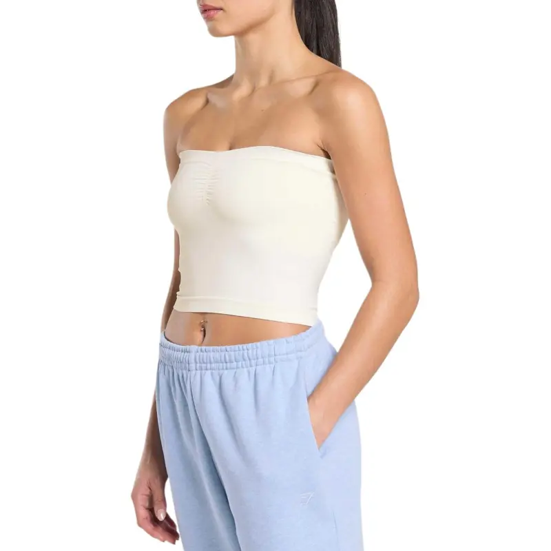 GYMSHARK Strapless Bra Women's Soft White-2