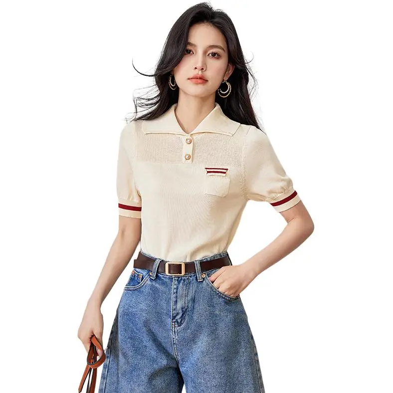 La Chapelle Regular T Shirt Women's Apricot-2