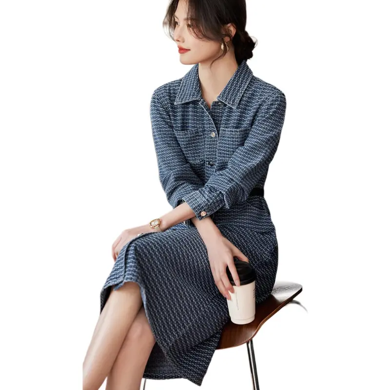 XWI Long Sleeved Dress Women's Light Blue-4