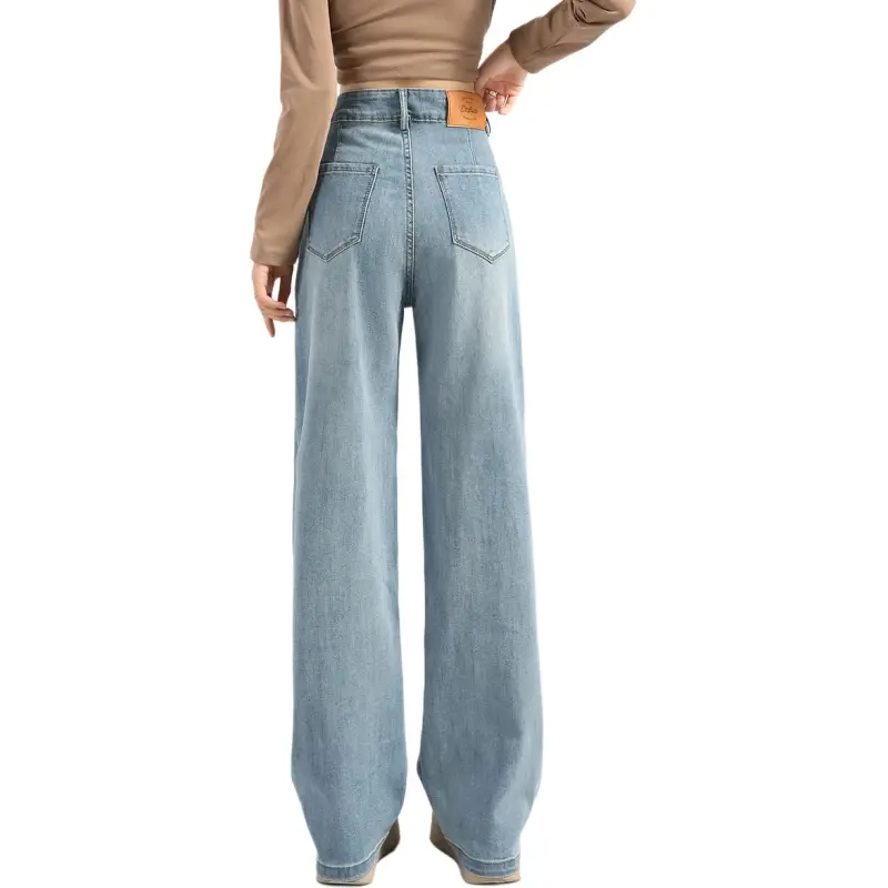 FAWENXIANGZI Jeans Women's Light Blue-1