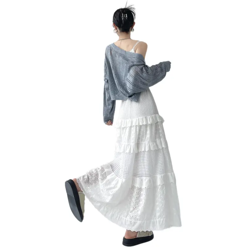 ST&SAT Casual Long Skirt Women's White-1