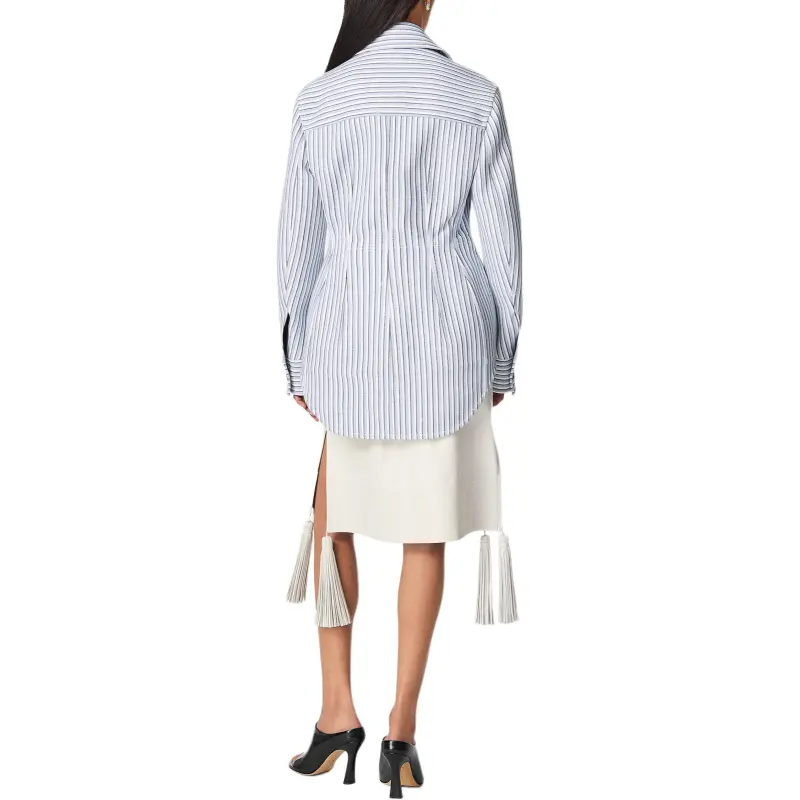 Bottega Veneta Structured Stripe Jacket 'Chalk/Admiral/Navy'-2