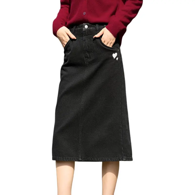 XWI Denim Long Skirt Women's Black-4