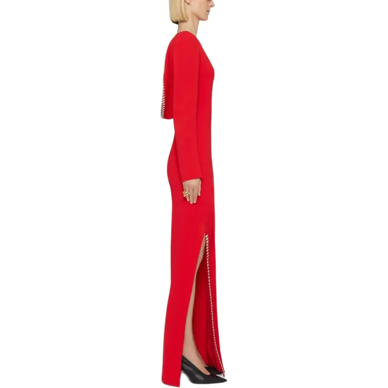 Givenchy Long Sleeved Dress Women's Vermilion-3