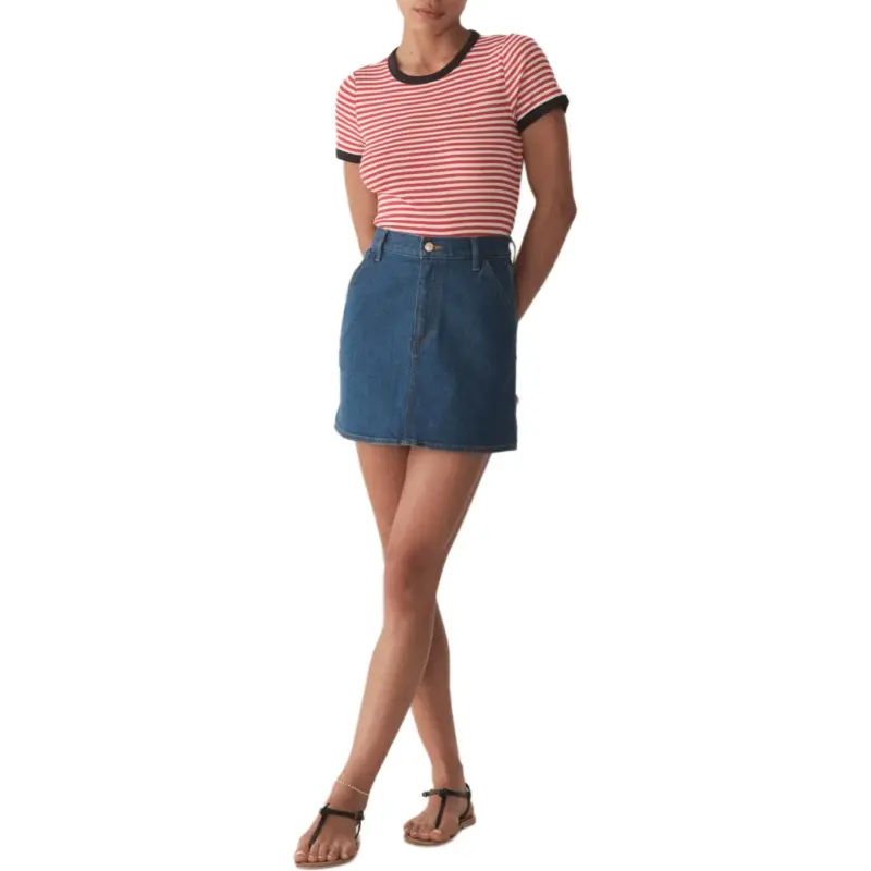 DOEN T Shirts Women's Red Nantucket Stripes-1