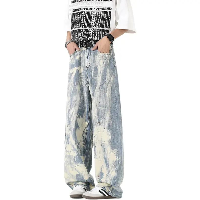 YOFVV Jeans Unisex White Blue-4