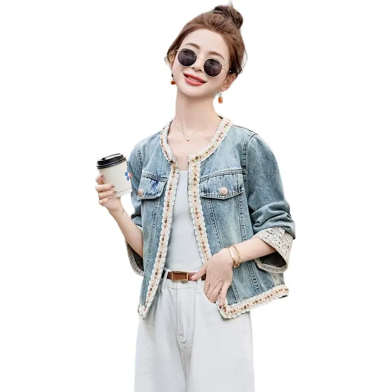 Fele.d Denim Jacket Women's Sky Blue-4