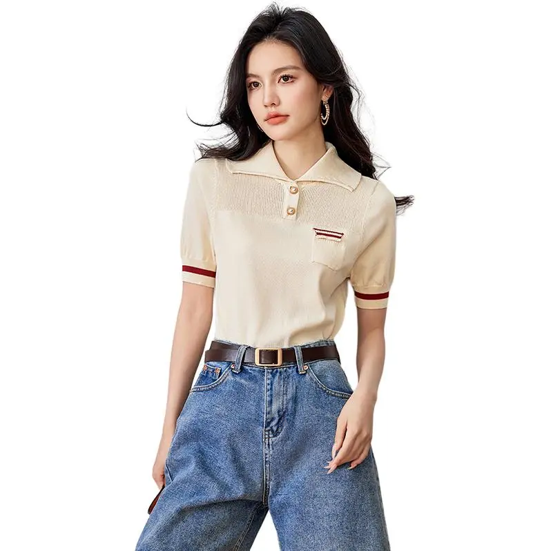 La Chapelle Regular T Shirt Women's Apricot-1