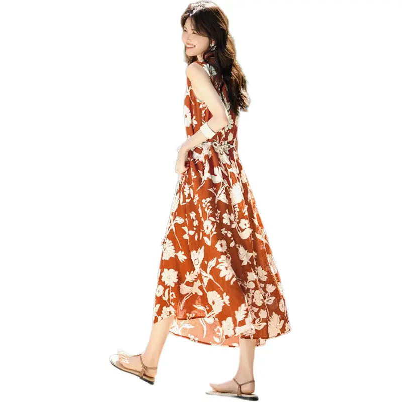 XWI Sleeveless Dresses Women's Red With Print-1