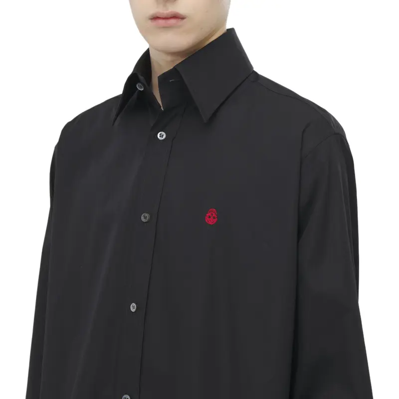 McQ Alexander McQueen Long Sleeved Skull Embroidered Shirt-5