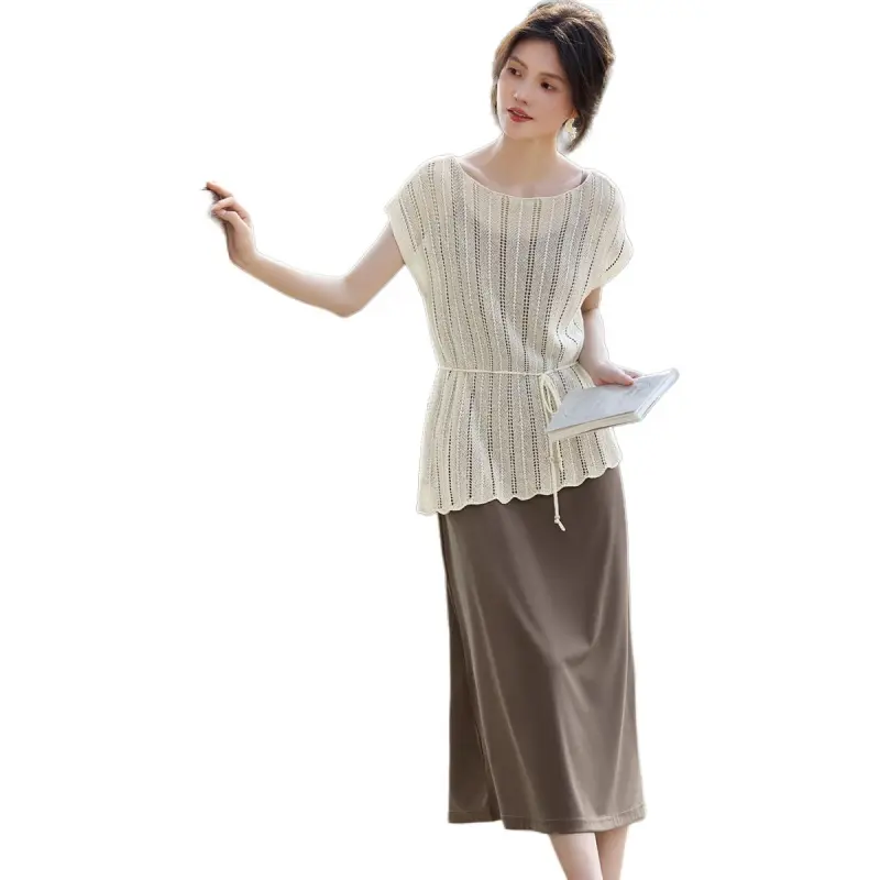 XWI Skirt Set Women's Brown & Ecru-3