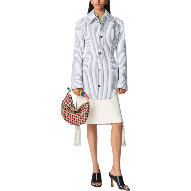 Bottega Veneta Structured Stripe Jacket 'Chalk/Admiral/Navy'-1
