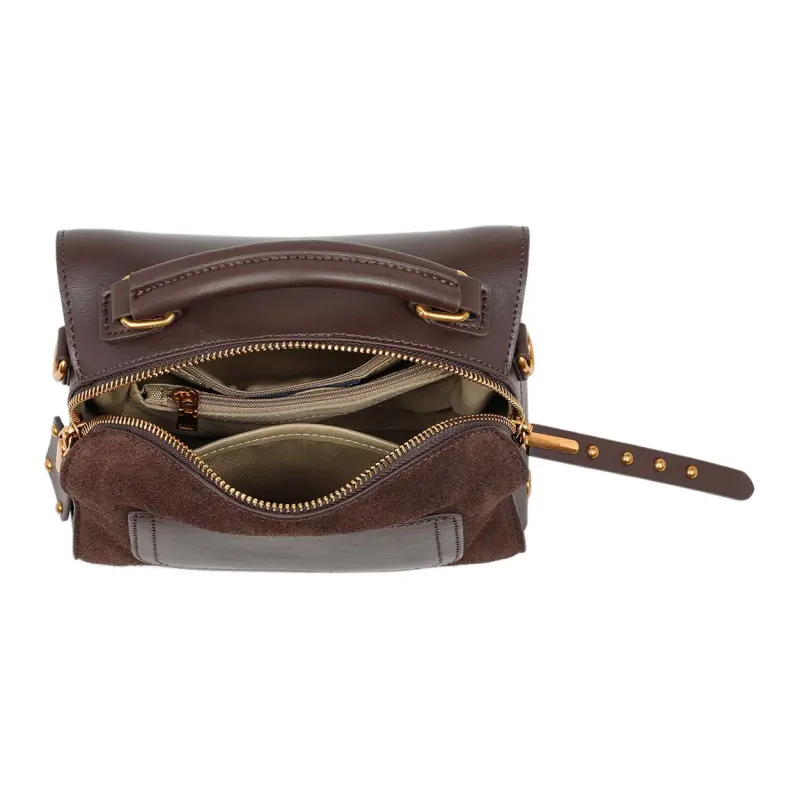 MILLIE'S Cow Leather Shoulder Bag, Crossbody Bag, Handbag Women's Coffee-5