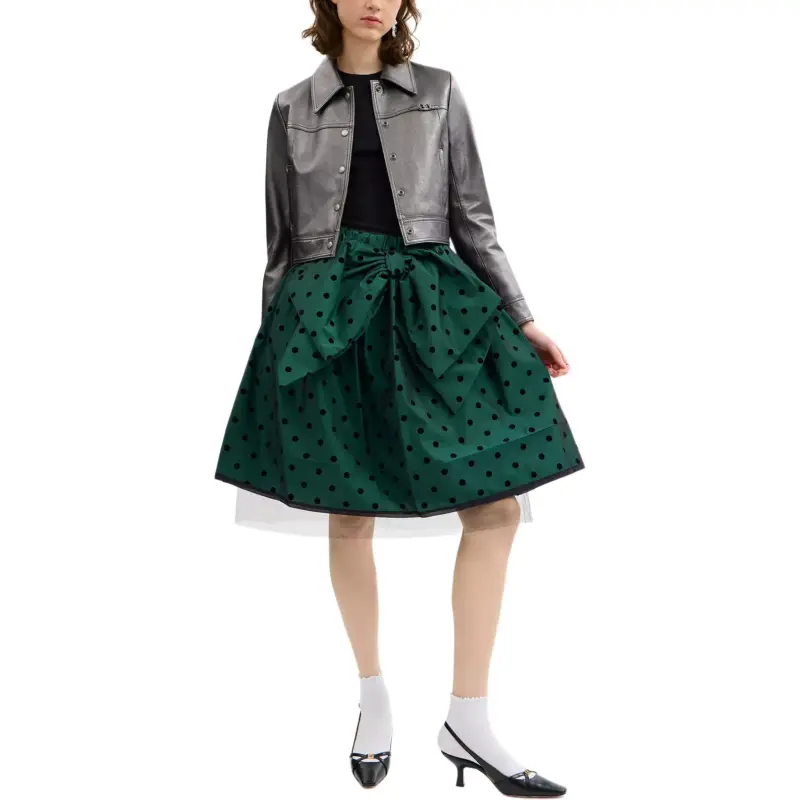COACH FW24 Casual Long Skirt Women's Green-1