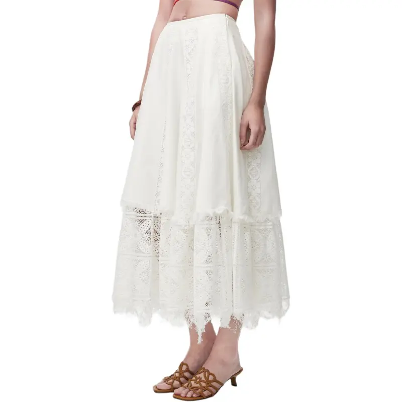 LOEWE SS25 Casual Long Skirt Women's White-3