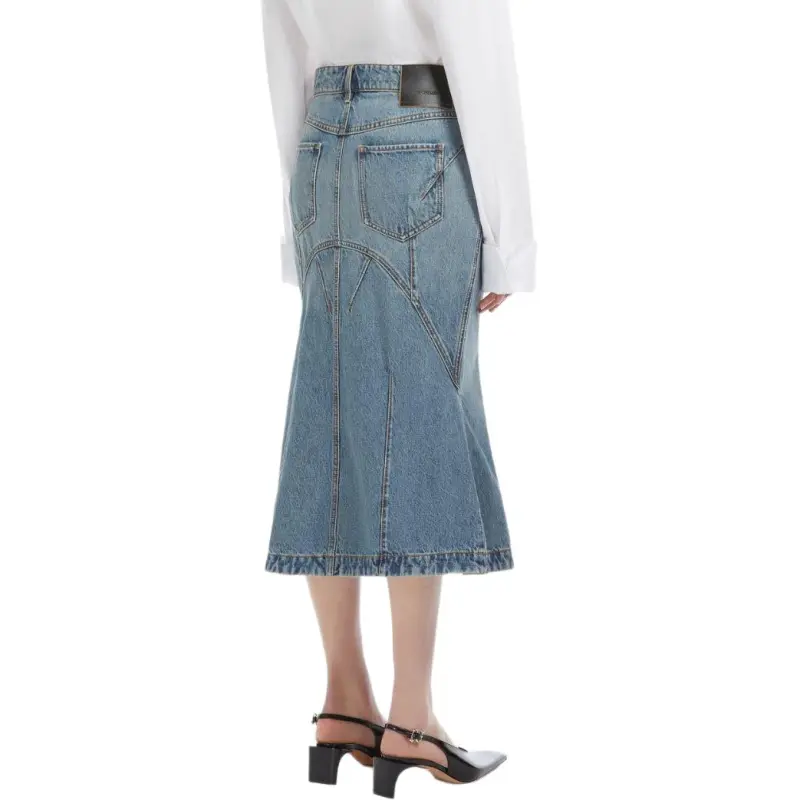 SportMa Denim Long Skirts Women's Sky Blue-3