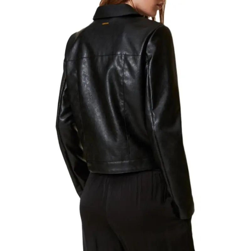 TWINSET MILANO Leather Jacket Women's Black-2