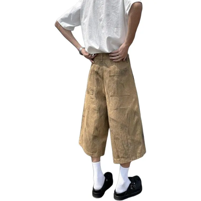 GY.VG Denim Shorts Unisex Khaki-1