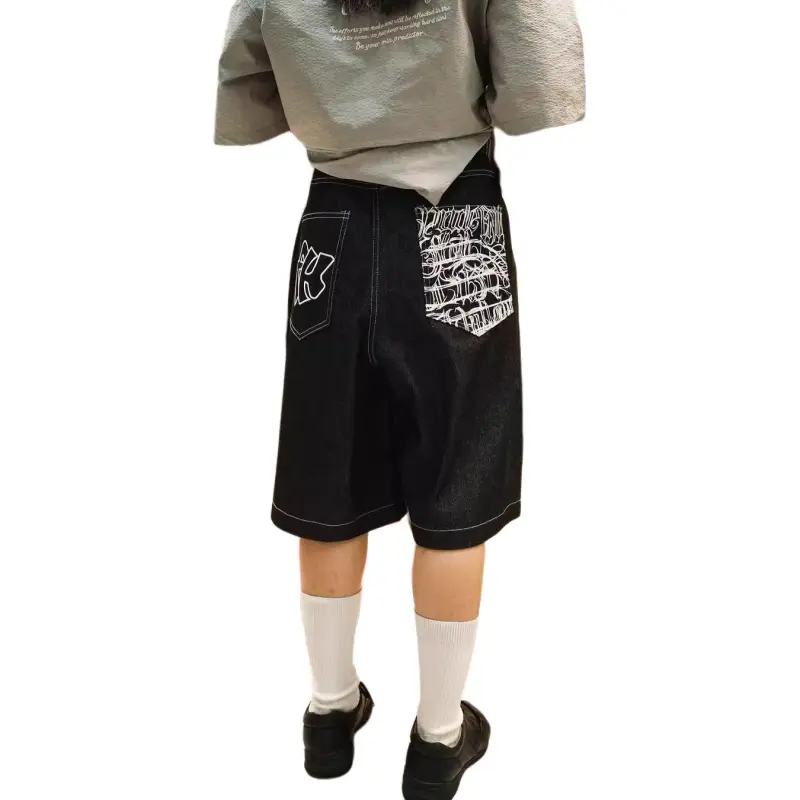 KVIV Denim Shorts Men Black -4