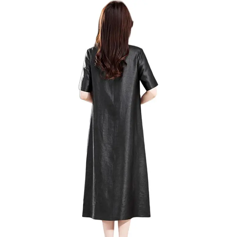 Yi Mengyuan Silk Short Sleeved Dress Women's Black-4