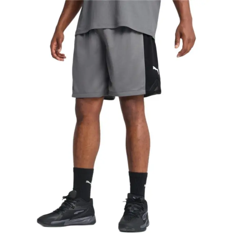 PUMA SHOTSHORT Blocker Basketball Shorts Men's Gray/Black 14-2