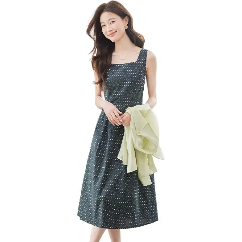 La Chapelle Slip Dresses Women's Green-1