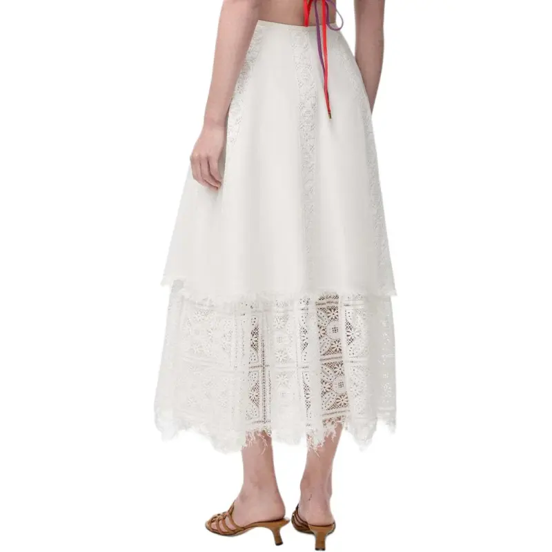 LOEWE SS25 Casual Long Skirt Women's White-2