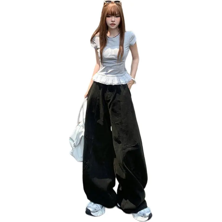 Kazakhstan Jeans Women's Black Gray-2