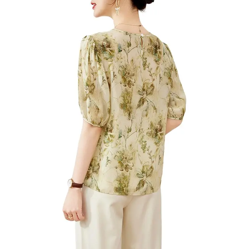 Yi Mengyuan Long Sleeved Silk Shirt Women's Image Color-2