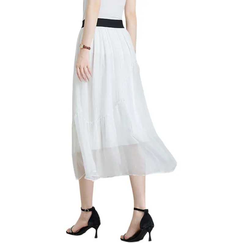 Yi Mengyuan Silk Casual Long Skirt Women's-1