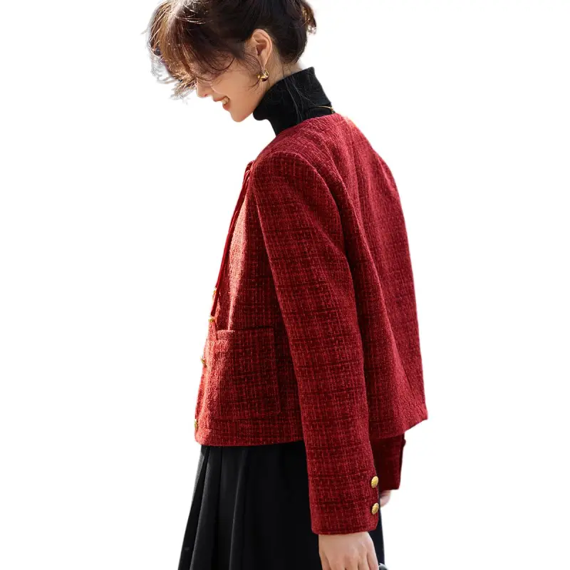 Mo Han Yi Mei Jackets & Coats Women's Vintage Red-3