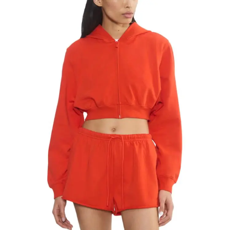 ARITZIA SS25 Aritzia Terry Sweatfleece Perfect Crop Zip Hoodie Sweatshirt Women's-1