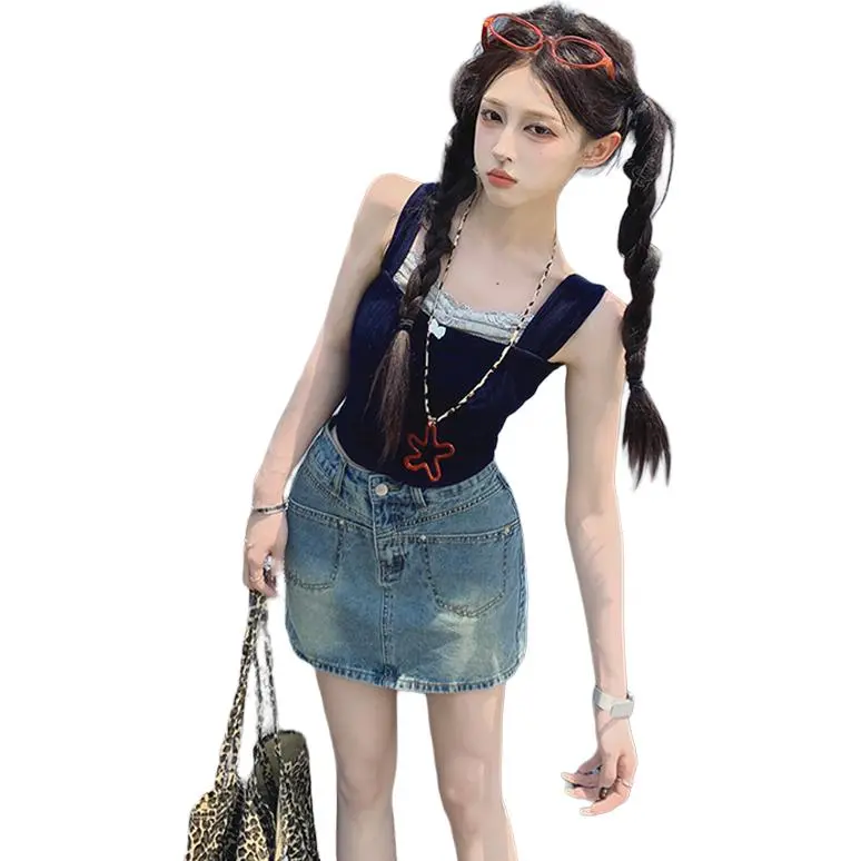 Kazakhstan Denim Short Skirts Women's-10