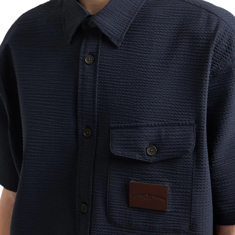 EMPORIO ARMANI Shirt Men's Marine Blue-4