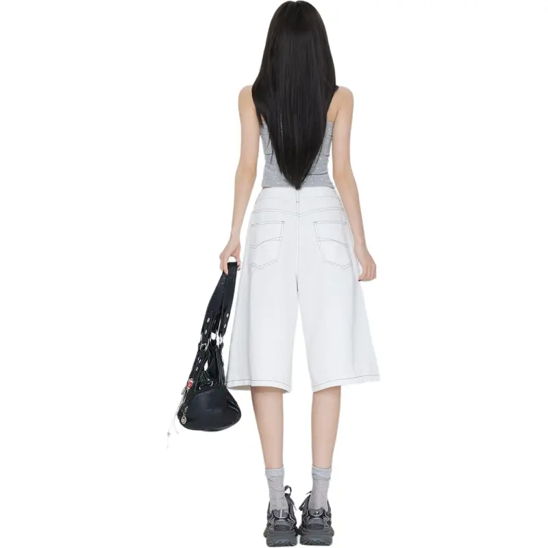 7 SEVFUN Denim Shorts Women's White-1
