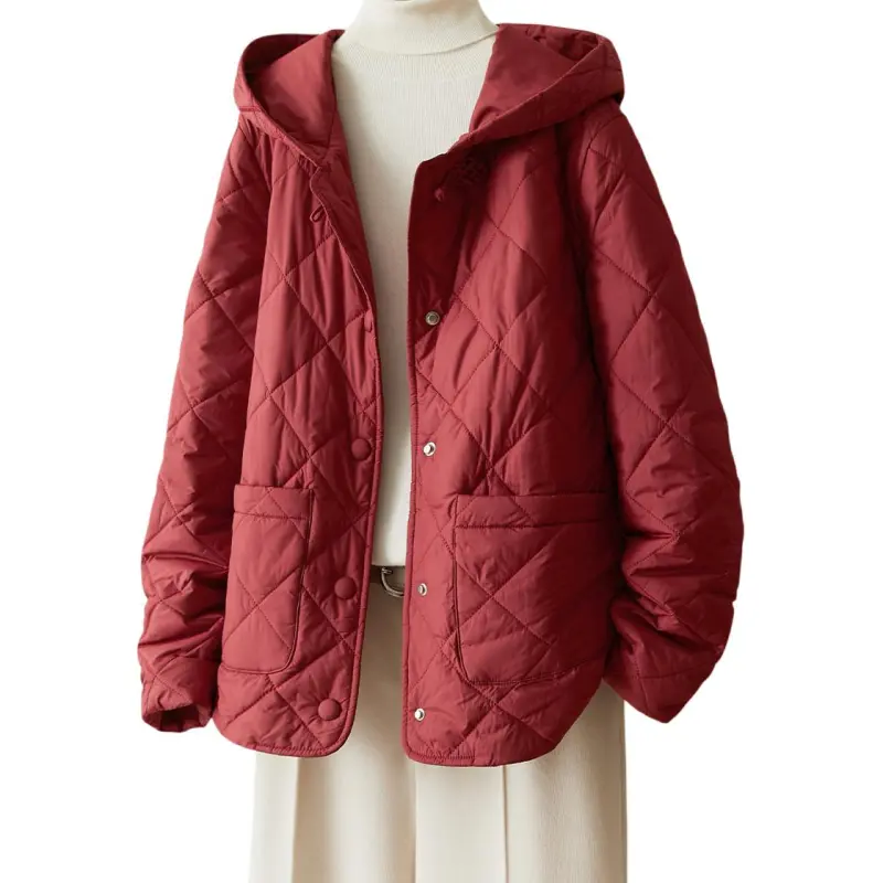 IHIMI Puffer Jacket Women's Vintage Red-1