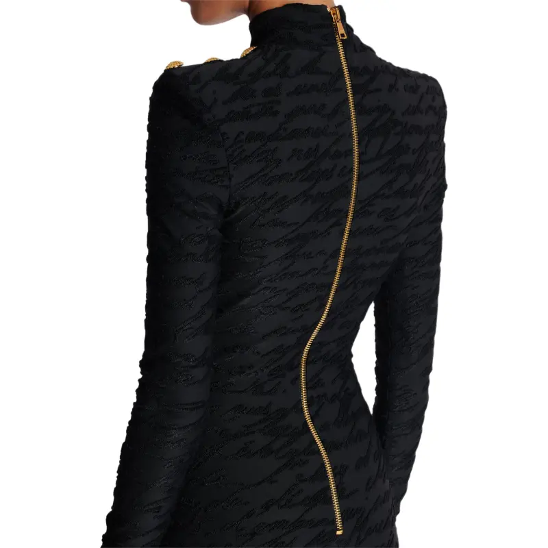 BALMAIN Love Letter Jacquard Short Knit Dress-8