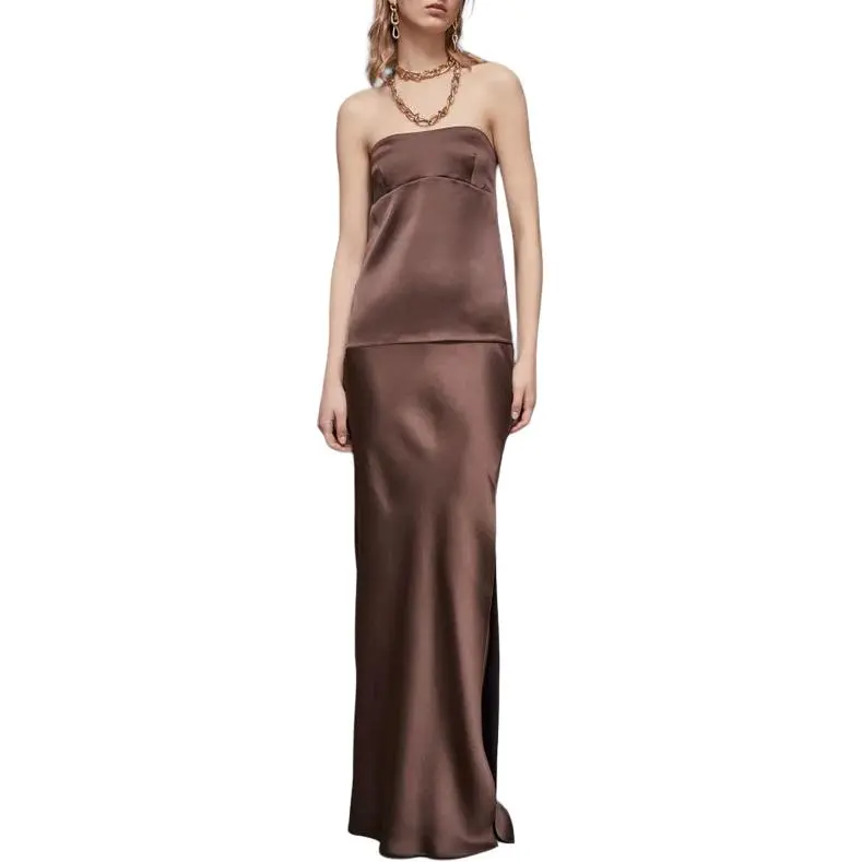 Patrizia Pepe Satined Maxi Skirt-3