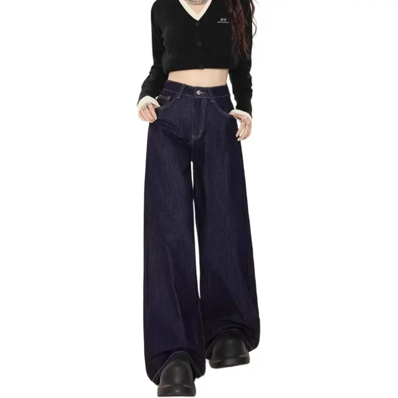 DanerWang Jeans Women's Dark Blue-6