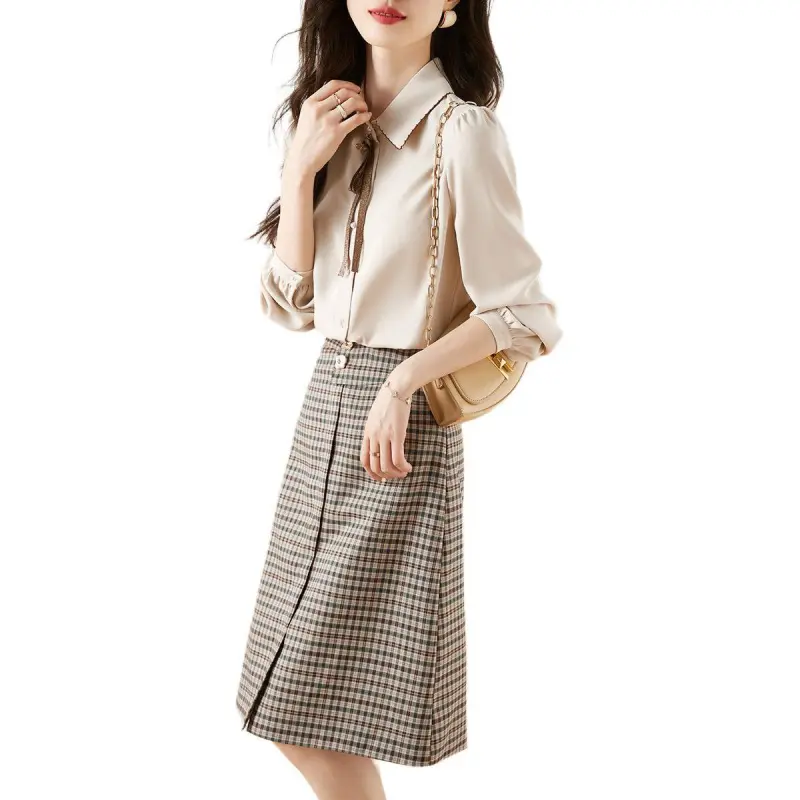 Mo Han Yi Mei Skirt Set Women's Khaki-1