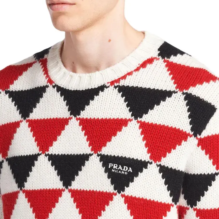 PRADA Cashmere Sweaters Men Red-4