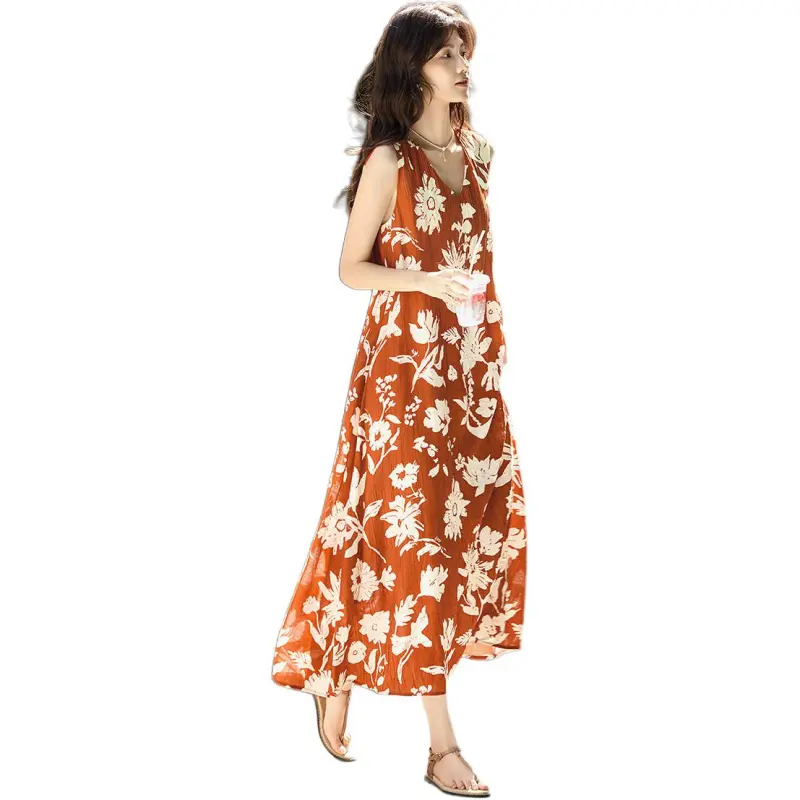 XWI Sleeveless Dresses Women's Red With Print-2