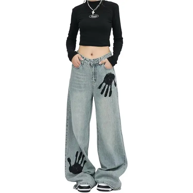 PAINT STAIN Jeans Unisex Light Blue-3